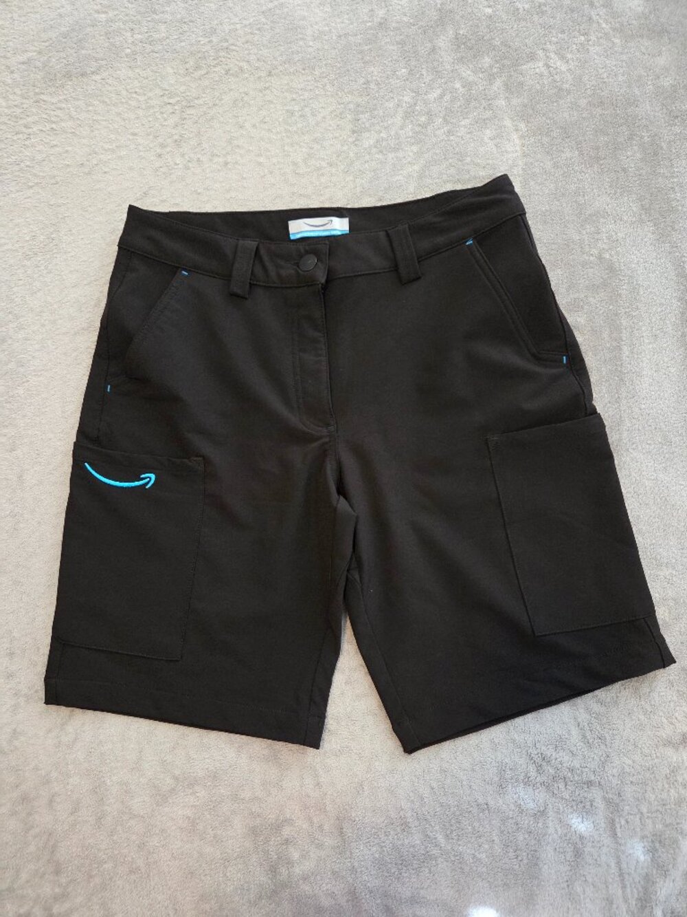 Amazon Delivery Shorts Sunrise Identity Black Woman's Cargo Utility Pockets SZ M